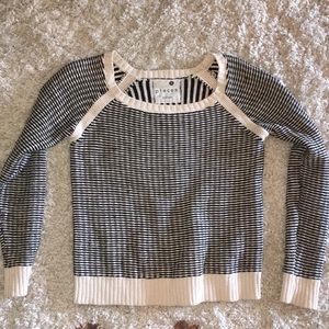 Knit detail cropped cotton sweater